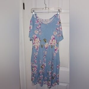 Floral Blue Midi Dress